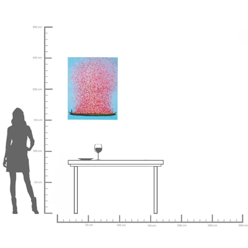 KARE Bild Touched Flower Boat Blau Pink 80x100cm