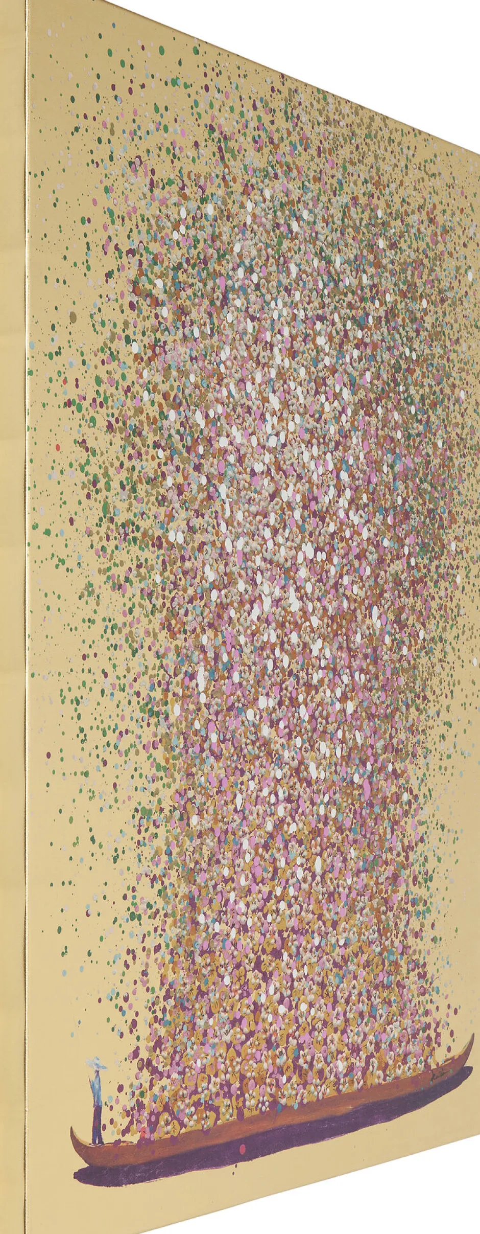 KARE Bild Touched Flower Boat Gold Pink 120x160cm