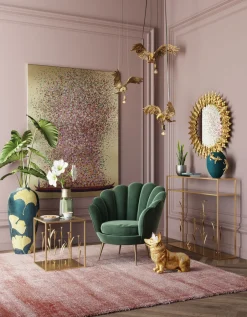 KARE Bild Touched Flower Boat Gold Pink 120x160cm