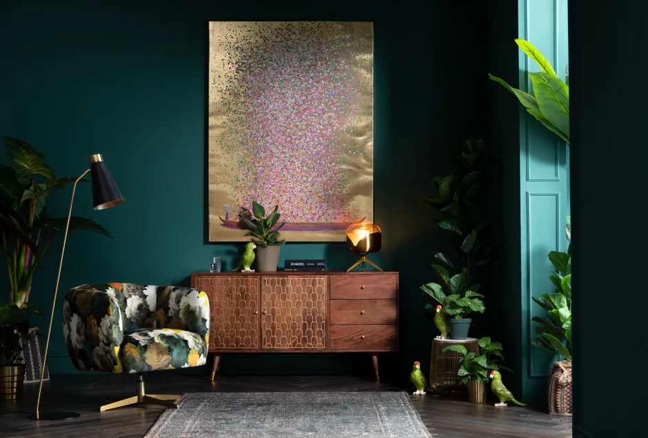 KARE Bild Touched Flower Boat Gold Pink 120x160cm