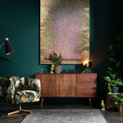 KARE Bild Touched Flower Boat Gold Pink 120x160cm