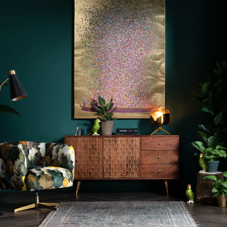 KARE Bild Touched Flower Boat Gold Pink 120x160cm