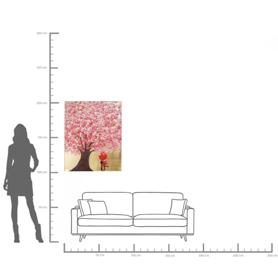 KARE Bild Touched Flower Couple Gold Pink 80x100cm