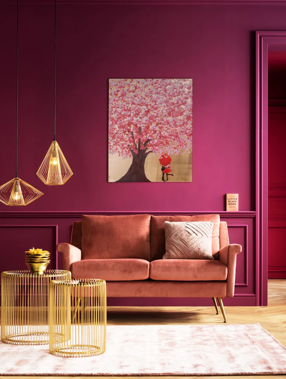 KARE Bild Touched Flower Couple Gold Pink 80x100cm