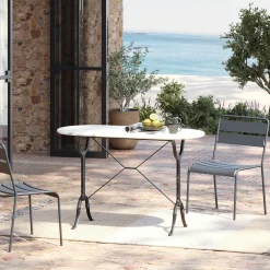 KARE Bistrotisch Kaffeehaus Oval Weiß 120x60cm