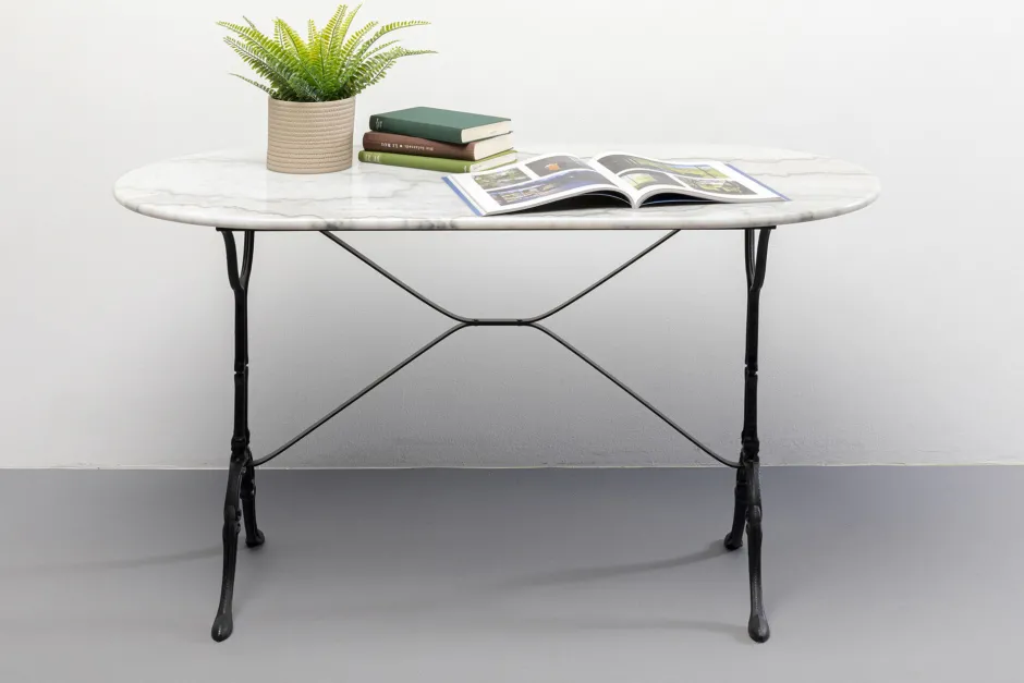 KARE Bistrotisch Kaffeehaus Oval Weiß 120x60cm