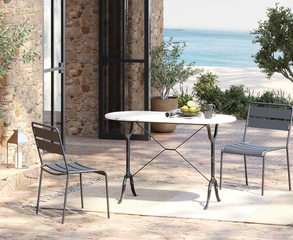 KARE Bistrotisch Kaffeehaus Oval Weiß 120x60cm