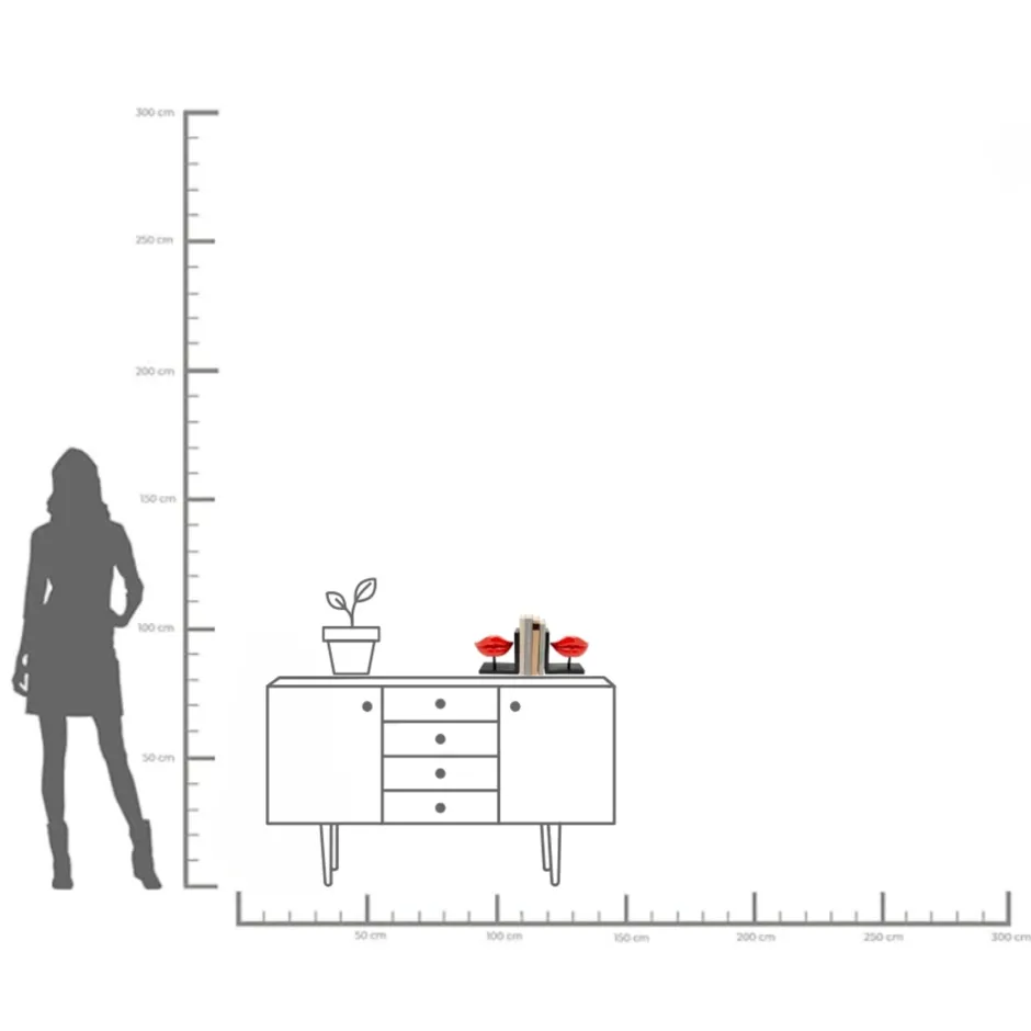 KARE Buchstütze Lips Rot (2/Set)