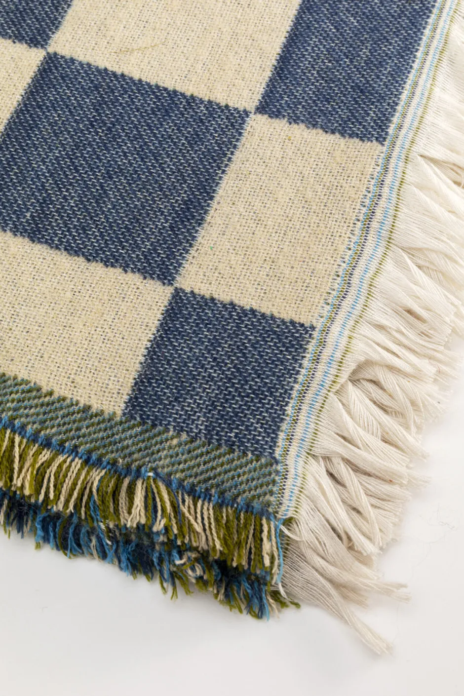 KARE Decke Checker Blau Grün 170x130cm