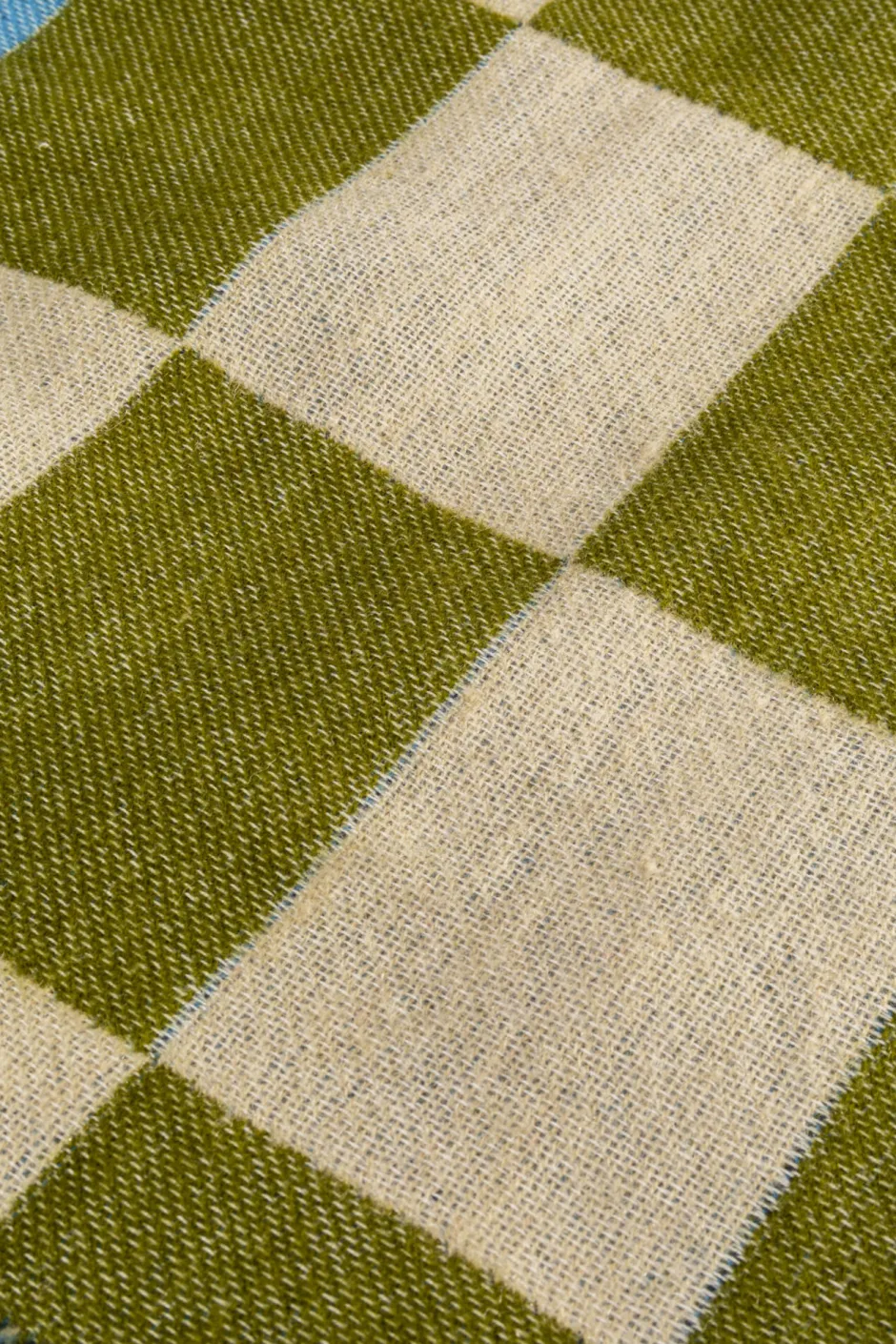 KARE Decke Checker Blau Grün 170x130cm