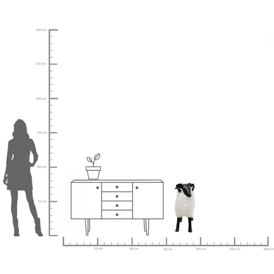 KARE Deko Figur Bathilde Ram Weiß 78cm