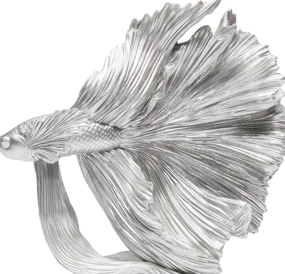 KARE Deko Figur Betta Fish Silber Klein