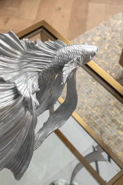 KARE Deko Figur Betta Fish Silber Klein