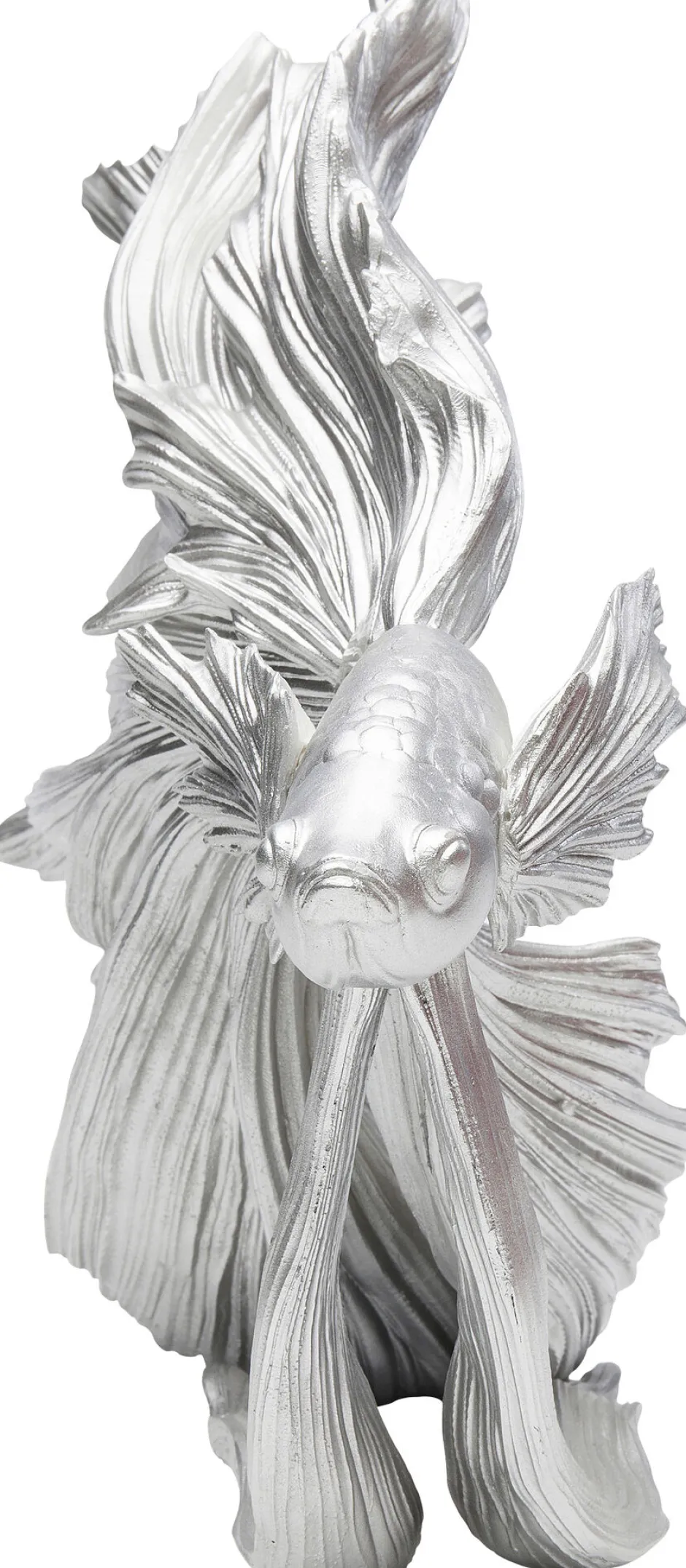 KARE Deko Figur Betta Fish Silber Klein