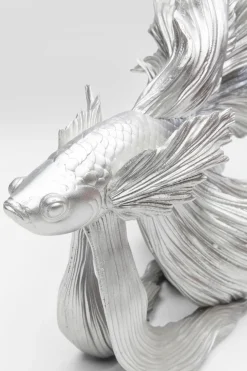 KARE Deko Figur Betta Fish Silber Klein