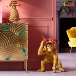 KARE Deko Figur Butler Playing Chimp Gold 52cm