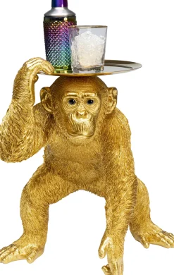 KARE Deko Figur Butler Playing Chimp Gold 52cm