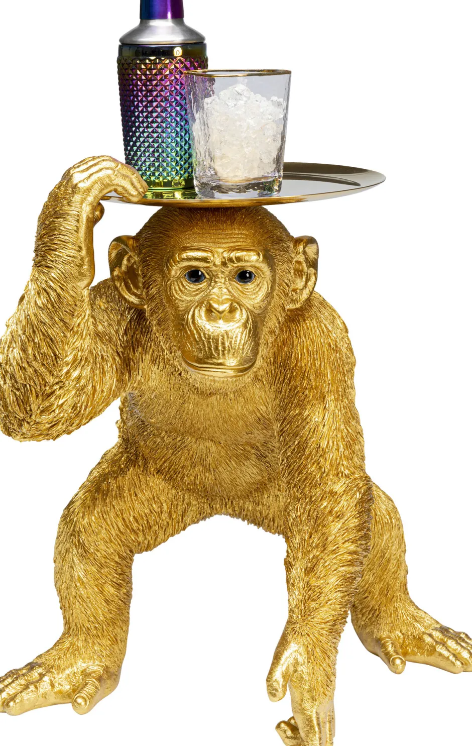 KARE Deko Figur Butler Playing Chimp Gold 52cm