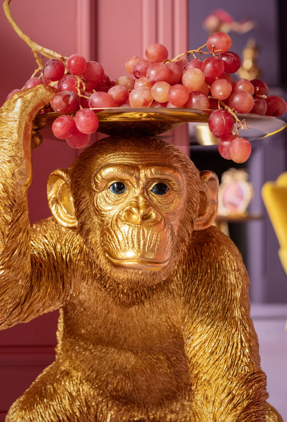 KARE Deko Figur Butler Playing Chimp Gold 52cm