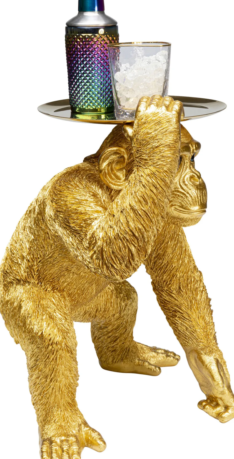 KARE Deko Figur Butler Playing Chimp Gold 52cm