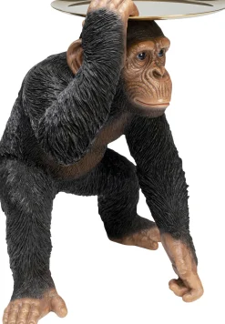 KARE Deko Figur Butler Playing Chimp Schwarz 52cm