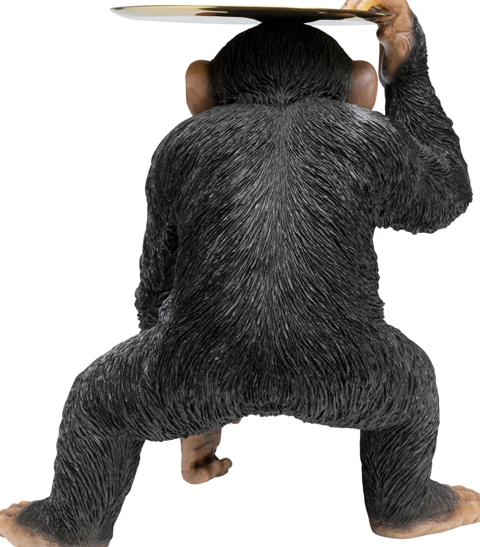 KARE Deko Figur Butler Playing Chimp Schwarz 52cm