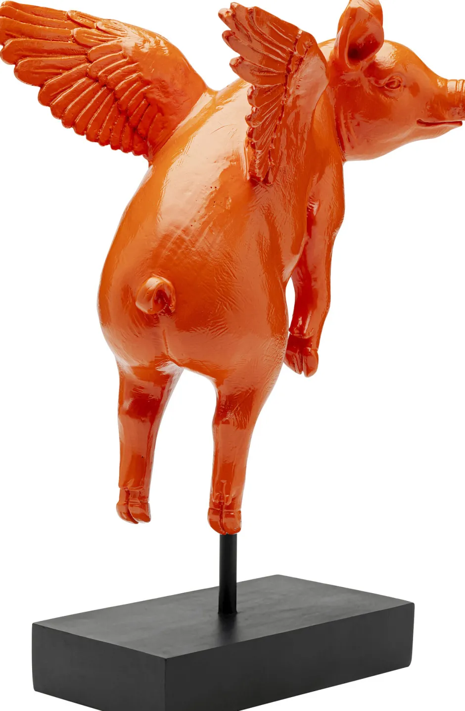 KARE Deko Figur Flying Pig Orange 29cm