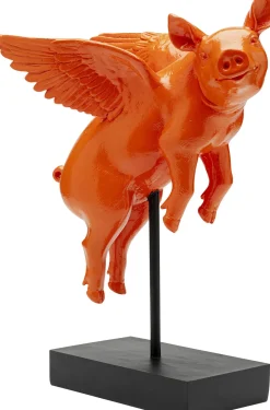 KARE Deko Figur Flying Pig Orange 29cm