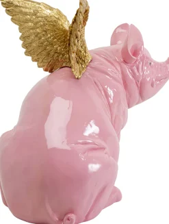 KARE Deko Figur Flying Pig Pink 79cm