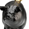 KARE Deko Figur Flying Pig Schwarz 21cm
