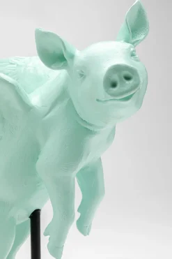 KARE Deko Figur Flying Pig Türkis 29cm