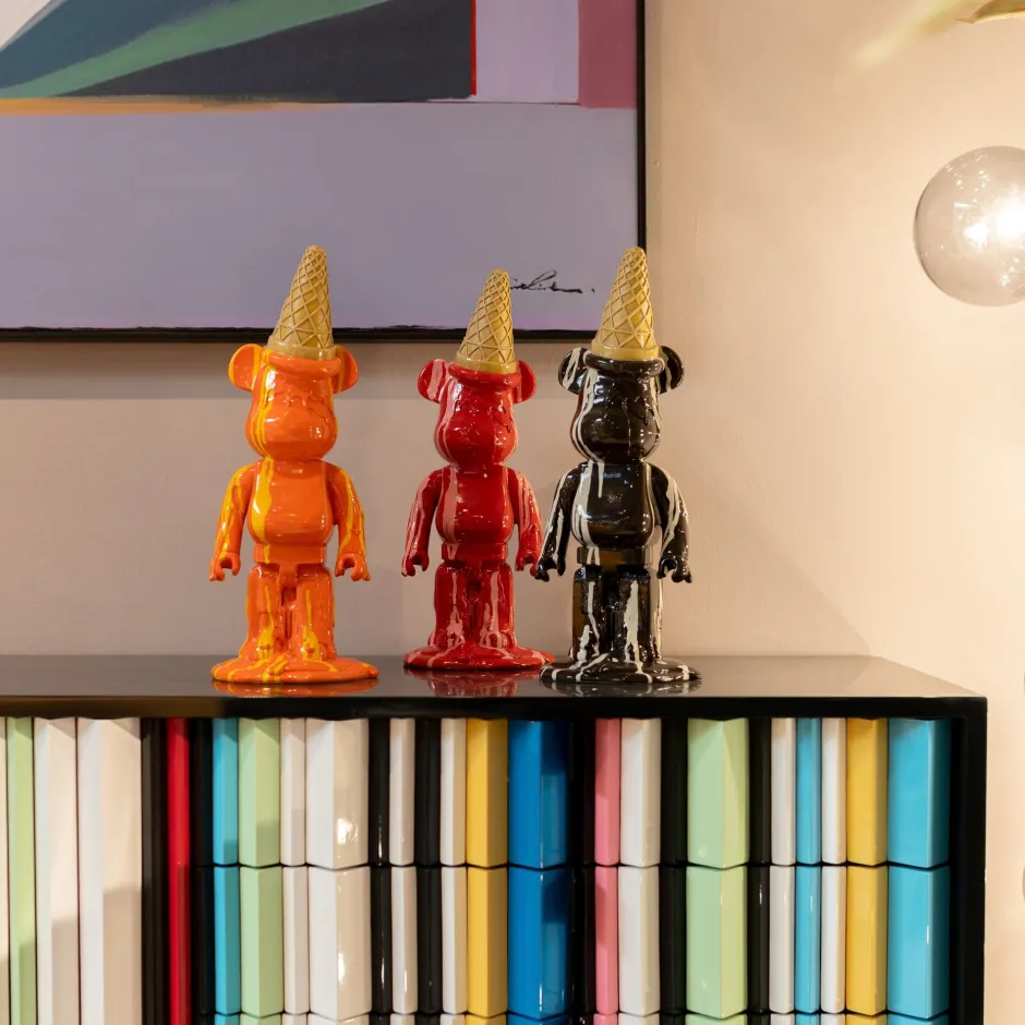 KARE Deko Figur Gelato Bear Schwarz 40cm