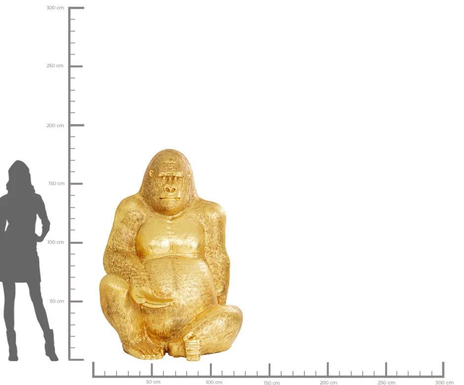 KARE Deko Figur Gorilla Gold XL 180