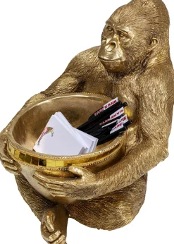 KARE Deko Figur Gorilla Holding Bowl Gold 41cm