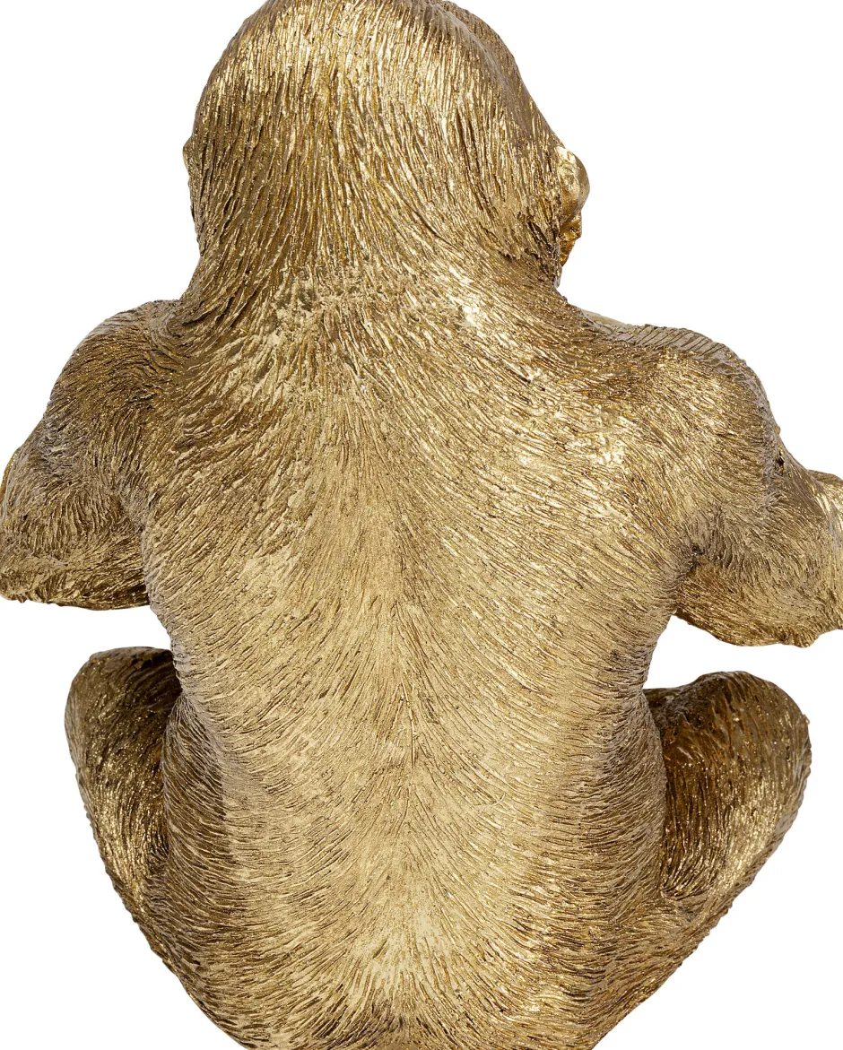 KARE Deko Figur Gorilla Holding Bowl Gold 41cm