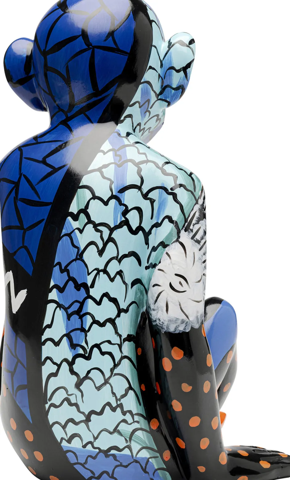KARE Deko Figur Graffiti Monkey Blau 39cm