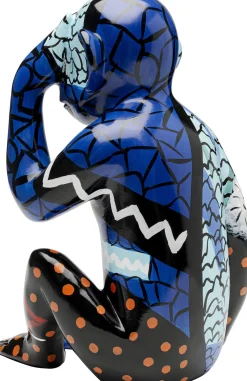 KARE Deko Figur Graffiti Monkey Blau 39cm