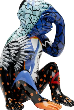 KARE Deko Figur Graffiti Monkey Blau 39cm