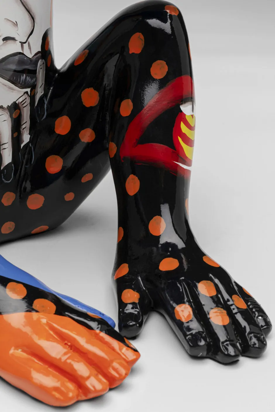 KARE Deko Figur Graffiti Monkey Blau 39cm