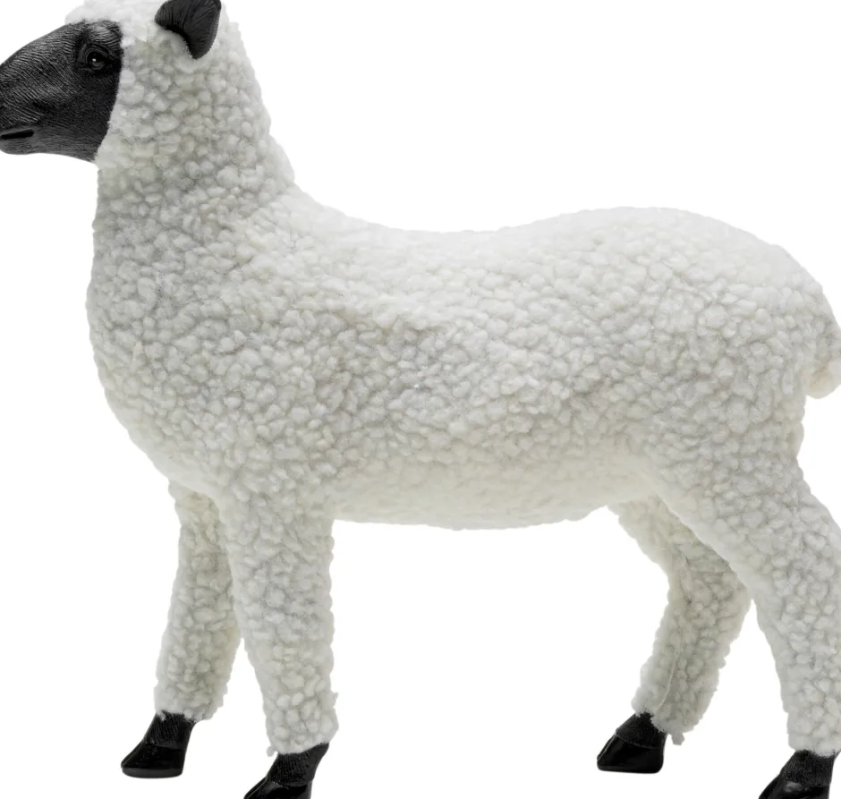 KARE Deko Figur Happy Sheep Wool Weiß 28cm
