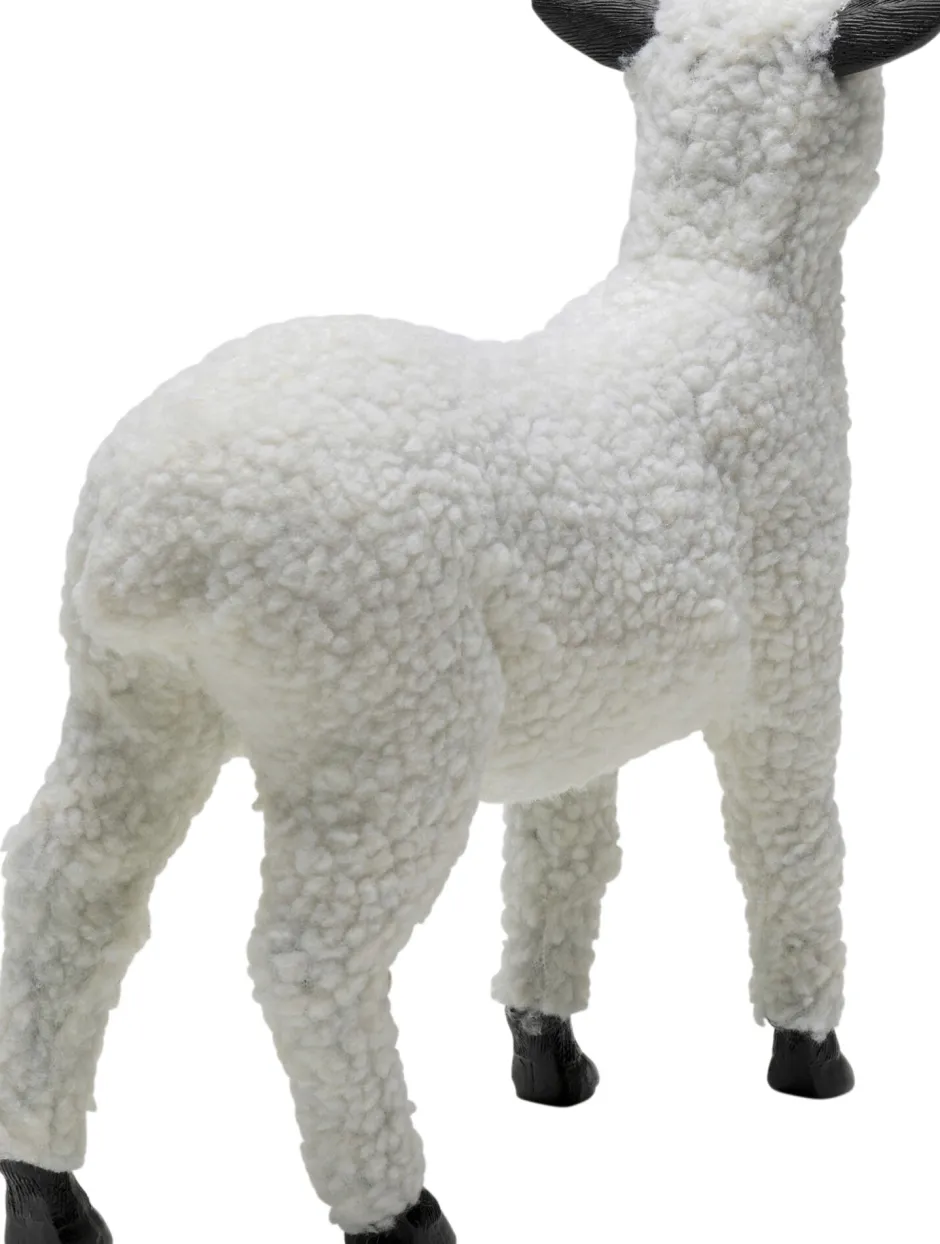 KARE Deko Figur Happy Sheep Wool Weiß 28cm