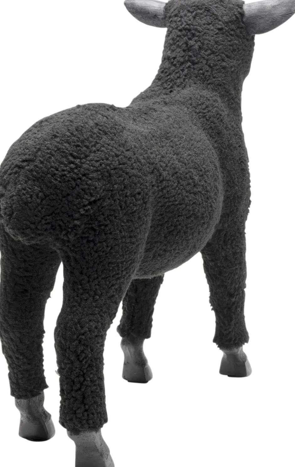 KARE Deko Figur Happy Sheep Wool Schwarz 37cm