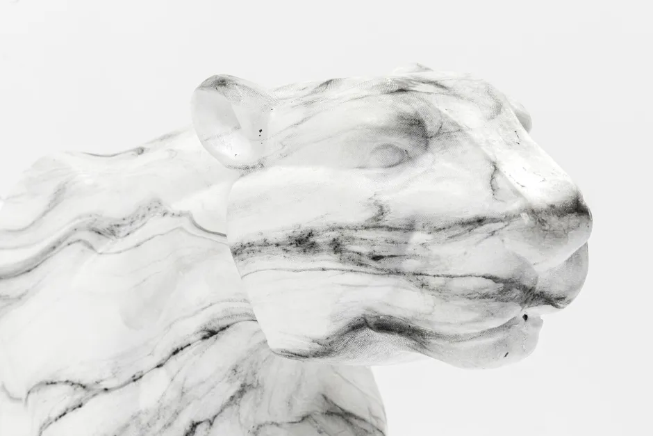 KARE Deko Figur Leopard Marble 129cm
