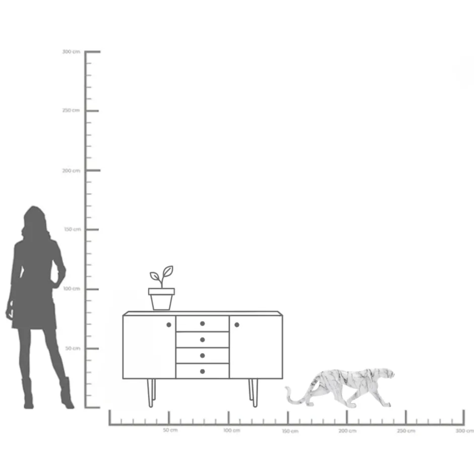 KARE Deko Figur Leopard Marble 95cm