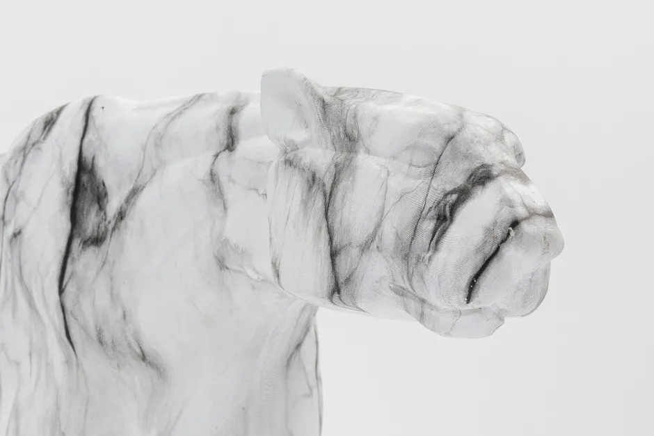 KARE Deko Figur Leopard Marble 95cm