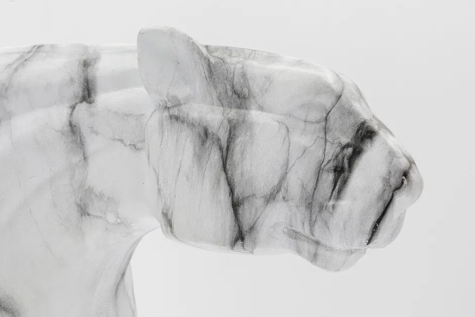 KARE Deko Figur Leopard Marble 95cm