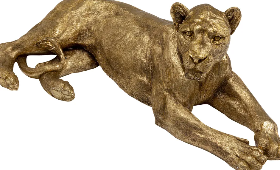 KARE Deko Figur Lion Gold 113cm