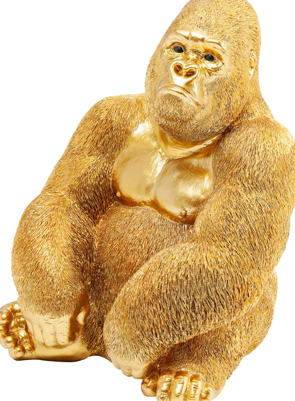 KARE Deko Figur Monkey Gorilla Side Medium Gold 39cm