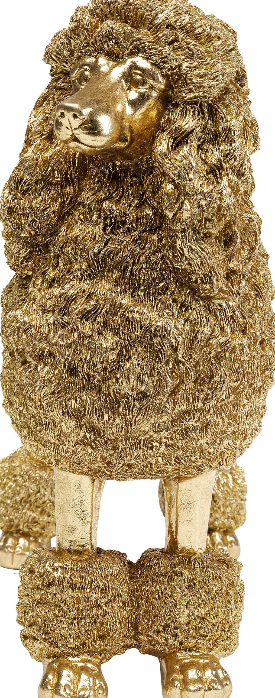 KARE Deko Figur Mrs Poodle Gold 34cm