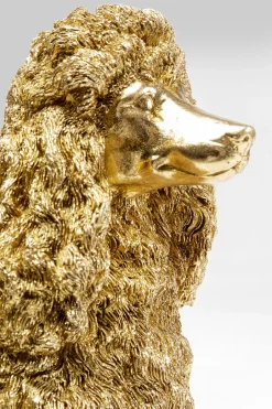 KARE Deko Figur Mrs Poodle Gold 34cm